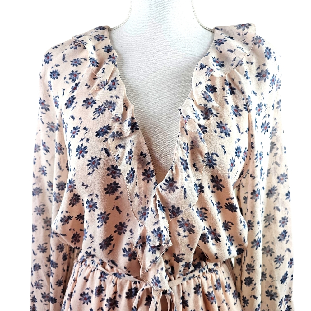 Joie Marelle Floral Ruffled Silk Dress In L  NWT - Picture 4 of 10